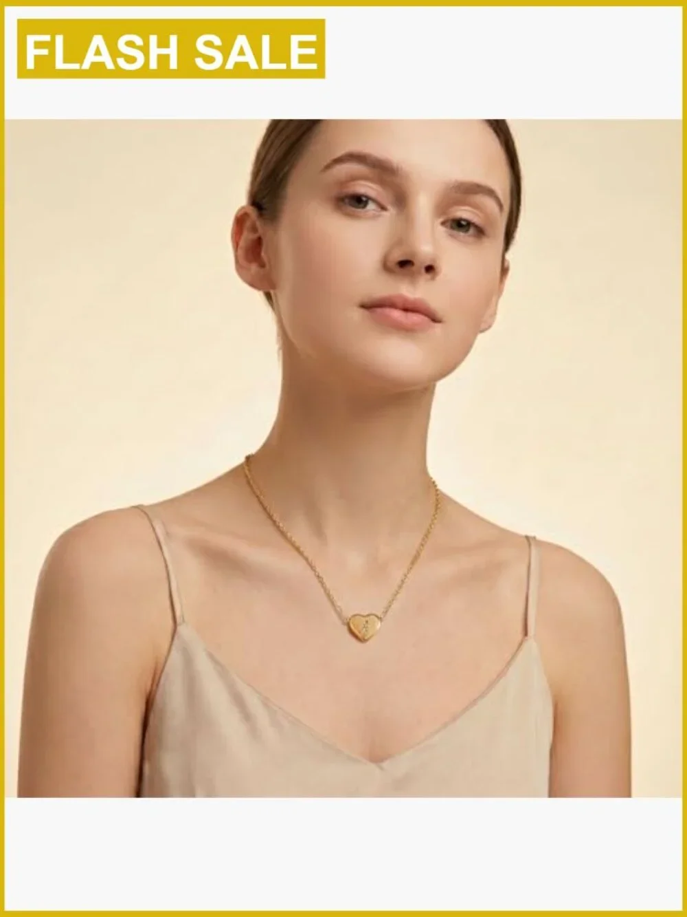 18k Gold Plated Stainless Steel Initial Heart Pendant Necklace for Girls Women